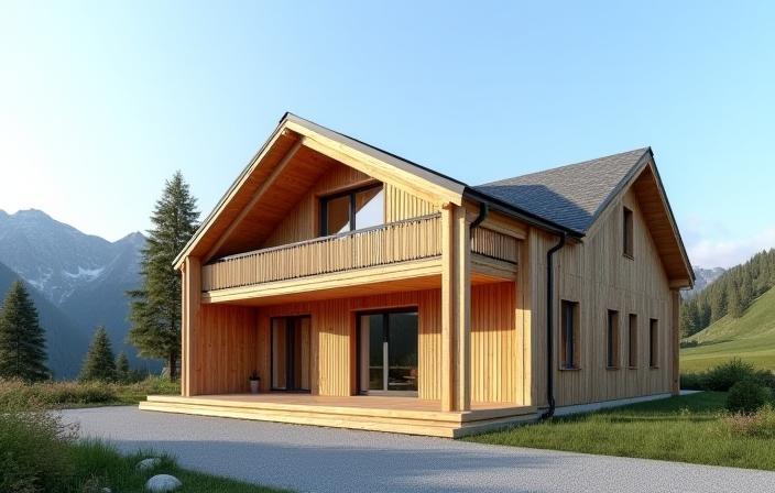 Chalet moderne en bois massif conçu par Atelier Bois & Chalet